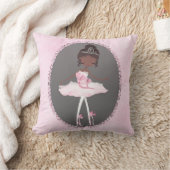Rosa & Grau Couture Dark Ballerina Girls Schlafzim Kissen (Decke)
