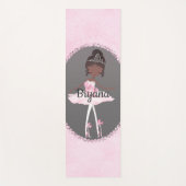 Rosa & Grau Couture Ethnic Ballerina Personalisier Yogamatte (Vorderseite)