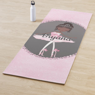 Rosa & Grau Couture Ethnic Ballerina Personalisier Yogamatte