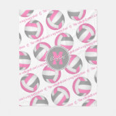 Rosa grau Der Volleyballplatz ist mein glücklicher Fleecedecke (Vorderseite)