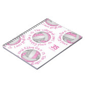 Rosa grau Der Volleyballplatz ist mein glücklicher Notizblock (Linke Seite)