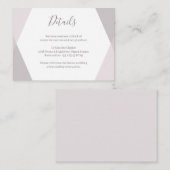 Rosa, grau geometrische Hochzeitshotel Detail Begleitkarte (Vorne/Hinten)