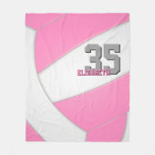 Rosa, grau, gürtelgrauer Volleyball personalisiert Fleecedecke (Vorderseite)