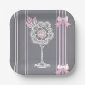 Rosa & Grau KI Kunst Pappteller (Vorderseite)