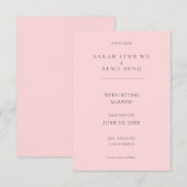 Rosa & Grau Minimalistisch Moderne 2 V2 Save the D Date (Vorne/Hinten)