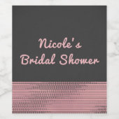 Rosa & Grau Moderne Glam Sequins Chic Wine Labels Weinetikett (Einzelnes Label)