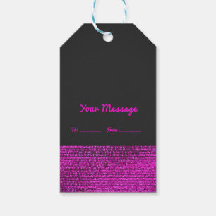 Rosa & Grau Moderne Glamour Pailletten Elegant Chi Geschenkanhänger