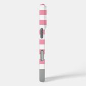 Rosa Grau Modernes Streifenmuster mit Namen Case-Mate iPhone Hülle (Rückseite / Rechts)