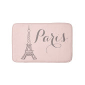 Rosa Grau Paris Eiffel Tower Bath Mat Badematte (Vorderseite)