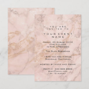 Rosa Grau Rose Gold Marble Stone Gray Event Luxus Einladung