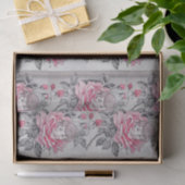 Rosa Grau Rosen-Damen-Seidenpapier-| Seidenpapier (Geschenk)