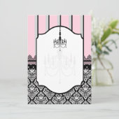 Rosa, grau, schwarz, Damast, Polka-Punkt, Streifen Ankündigung (Stehend Vorderseite)