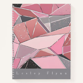 Rosa, Grau, Schwarz-Glas-Scheiben Hardcover-Notebo Notizblock