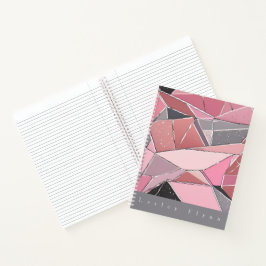 Rosa, Grau, Schwarz-Glas-Scheiben Hardcover-Notebo Notizblock