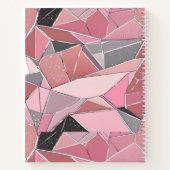 Rosa, Grau, Schwarz-Glas-Scheiben Hardcover-Notebo Notizblock (Rückseite)