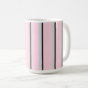 Rosa, grau, schwarz, Streifen Kaffeetasse