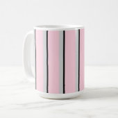 Rosa, grau, schwarz, Streifen Kaffeetasse (Vorderseite Links)