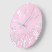 Rosa Grau Silver Glitzer Metallische römische Zahl Große Wanduhr (Winkel)