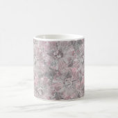 Rosa, grau, stilvoll, große Blume, rosa Blume, Kaffeetasse (Mittel)