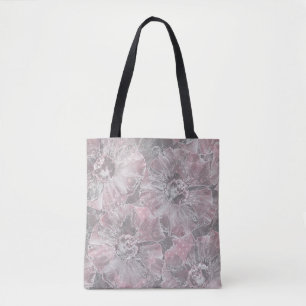Rosa, grau, stilvoll, große Blume, rosa Blume, Tasche