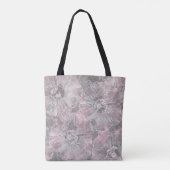 Rosa, grau, stilvoll, große Blume, rosa Blume, Tasche (Rückseite)