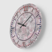 Rosa, grau, stylisch, groß, Blume, rosa Blume, Große Wanduhr (Winkel)