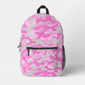 Rosa Grau Tarnmuster Bedruckter Rucksack (Vorderseite)
