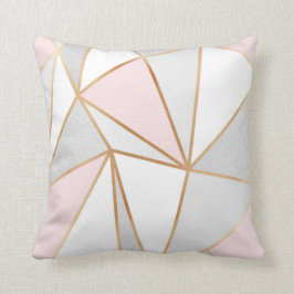 Rosa, Grau u. Gold Geo Kissen
