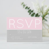 Rosa Grau UAWG Modern mit Menüauswahl RSVP Karte (Stehend Vorderseite)