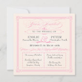 Rosa, Grau und Cream Poster - Einladung zur Hochze (Vorderseite)