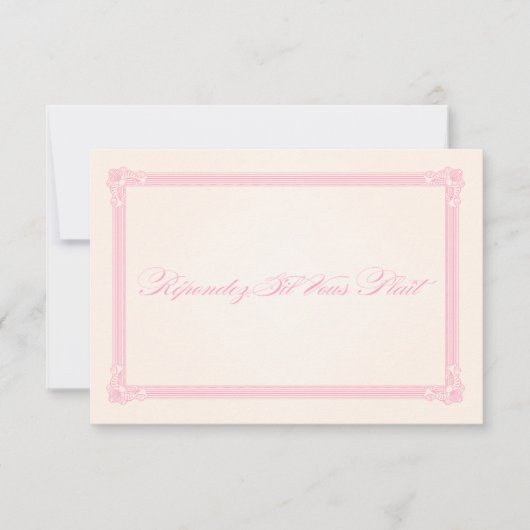 Rosa, Grau und Cream Poster-Stil Hochzeit RSVP Karte (Vorderseite)