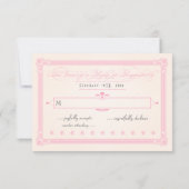 Rosa, Grau und Cream Poster-Stil Hochzeit RSVP Karte (Rückseite)