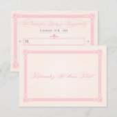 Rosa, Grau und Cream Poster-Stil Hochzeit RSVP Karte (Vorne/Hinten)