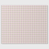 Rosa Grau Und Gelb Gingham Geschenkpapier (Flach)