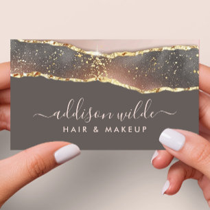 Rosa Grau und Gold Elegant Modern Visitenkarte