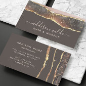 Rosa Grau und Gold Moderne Elegant Visitenkarte