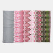 Rosa Grau und Grün Geschirrtuch (Horizontal)