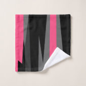 Rosa, grau und schwarz Abstrakt Badhandtuch Set (Waschlappen)