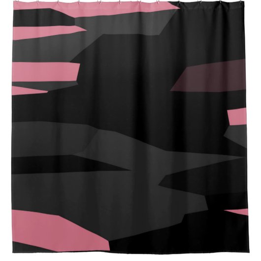 Rosa, grau und schwarz Abstrakt Duschvorhang (Vorderseite)