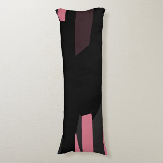 rosa, grau und schwarz abstrakt seitenschläferkissen (Vorderseite Vertikal)