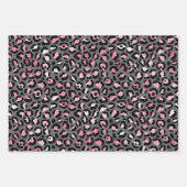 Rosa, Grau und Schwarz Safari Tierausdruck Geschenkpapier Set (Vorderseite 2)