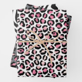 Rosa, Grau und Schwarz Safari Tierausdruck Geschenkpapier Set (Beispiel)