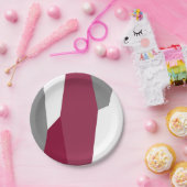 Rosa Grau und Weiß Abstrakt Pappteller (Party)