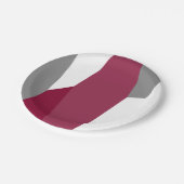 Rosa Grau und Weiß Abstrakt Pappteller (Schrägansicht)