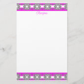 Rosa Grau und Weiß Briefpapier (Vorderseite)
