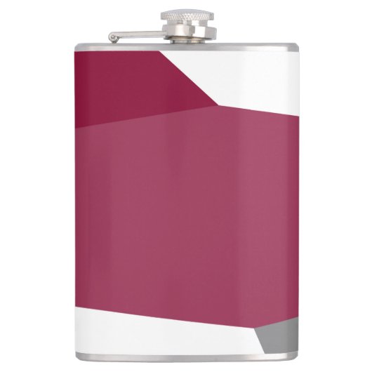 Rosa Grau und Weiß Flachmann (Vorderseite)