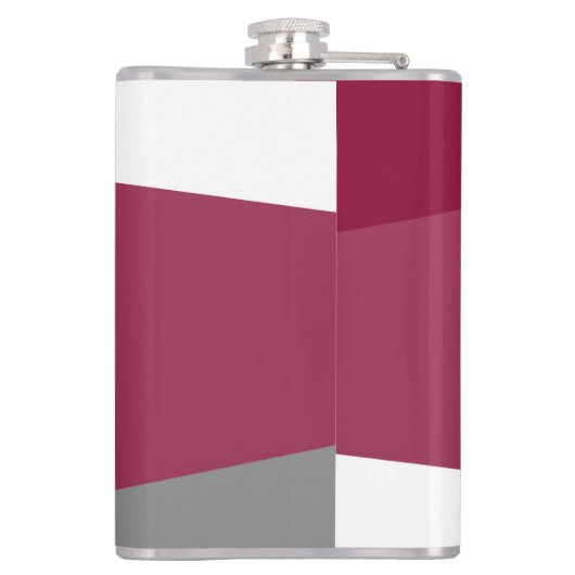 Rosa Grau und Weiß Flachmann (Rückseite)