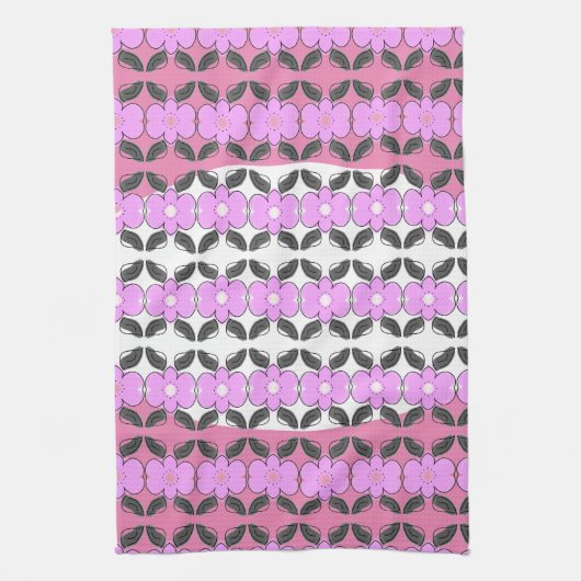Rosa, grau und weiß geschirrtuch (Vertikal)