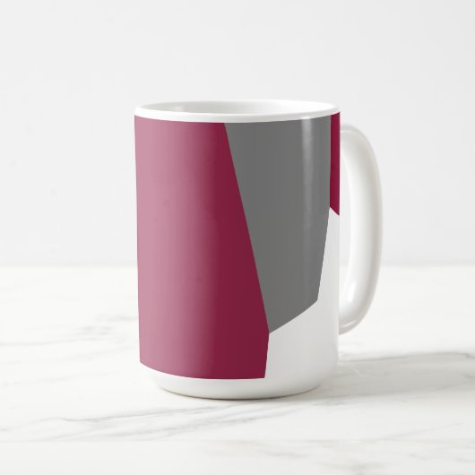 Rosa Grau und Weiß Kaffeetasse (VorderseiteRechts)