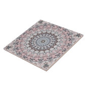 Rosa Grau und Weiß Mandala-Muster Fliese (Seite)